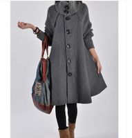 Women's Casual Solid Color Single Breasted Coat Woolen Coat main image 1