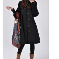 Women's Casual Solid Color Single Breasted Coat Woolen Coat sku image 2