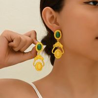 1 Pair Elegant Vintage Style Lady Geometric Alloy Drop Earrings sku image 1