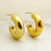 1 Pair Nordic Style Commute Spiral Stripe Enamel Plating Stainless Steel Gold Plated Ear Studs main image 6