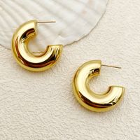 1 Pair Nordic Style Commute Spiral Stripe Enamel Plating Stainless Steel Gold Plated Ear Studs main image 4