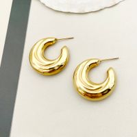 1 Pair Nordic Style Commute Spiral Stripe Enamel Plating Stainless Steel Gold Plated Ear Studs main image 5
