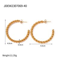 1 Pair Ig Style C Shape Twist Plating Stainless Steel 18k Gold Plated Ear Studs sku image 4