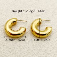 1 Pair Nordic Style Commute Spiral Stripe Enamel Plating Stainless Steel Gold Plated Ear Studs sku image 1