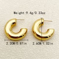 1 Pair Nordic Style Commute Spiral Stripe Enamel Plating Stainless Steel Gold Plated Ear Studs sku image 2