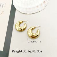1 Pair Nordic Style Commute Spiral Stripe Enamel Plating Stainless Steel Gold Plated Ear Studs sku image 5