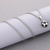 Casual Basketball Football Stainless Steel Enamel Unisex Pendant Necklace main image 4