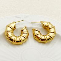 1 Pair Simple Style Commute Horns Plating 304 Stainless Steel Gold Plated Ear Studs main image 3
