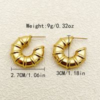 1 Pair Simple Style Commute Horns Plating 304 Stainless Steel Gold Plated Ear Studs sku image 2