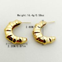 1 Pair Simple Style Commute Horns Plating 304 Stainless Steel Gold Plated Ear Studs sku image 1