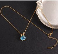 Simple Style Cartoon Character Heart Shape Bow Knot Copper Inlay Zircon Pendant Necklace sku image 5