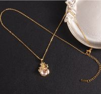 Simple Style Cartoon Character Heart Shape Bow Knot Copper Inlay Zircon Pendant Necklace sku image 18