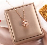 Simple Style Cartoon Character Heart Shape Bow Knot Copper Inlay Zircon Pendant Necklace sku image 58