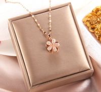 Simple Style Cartoon Character Heart Shape Bow Knot Copper Inlay Zircon Pendant Necklace sku image 62