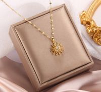 Simple Style Cartoon Character Heart Shape Bow Knot Copper Inlay Zircon Pendant Necklace sku image 47