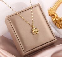 Simple Style Cartoon Character Heart Shape Bow Knot Copper Inlay Zircon Pendant Necklace sku image 66