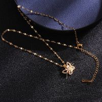 Simple Style Cartoon Character Heart Shape Bow Knot Copper Inlay Zircon Pendant Necklace sku image 64