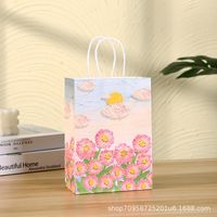 Birthday Fashion Flower Kraft Paper Daily Gift Bags 1 Piece sku image 2