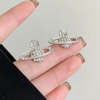 1 Pair Sweet Flower Bow Knot Alloy Plating Inlay Artificial Rhinestones Women's Drop Earrings sku image 6