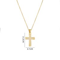 Retro Cross Copper Inlay Zircon Pendant Necklace sku image 69