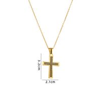 Retro Cross Copper Inlay Zircon Pendant Necklace sku image 68