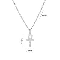 Retro Cross Copper Inlay Zircon Pendant Necklace sku image 106