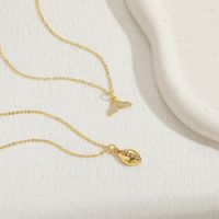 Classic Style Sun Oval Fish Tail Copper 14k Gold Plated Zircon Pendant Necklace In Bulk main image 6