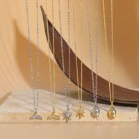 Classic Style Sun Oval Fish Tail Copper 14k Gold Plated Zircon Pendant Necklace In Bulk main image 5