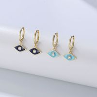1 Pair Ig Style Eye Epoxy Plating Inlay Sterling Silver Zircon 14k Gold Plated Drop Earrings main image 11