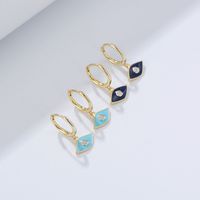1 Pair Ig Style Eye Epoxy Plating Inlay Sterling Silver Zircon 14k Gold Plated Drop Earrings main image 10