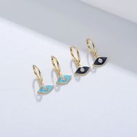 1 Pair Ig Style Eye Epoxy Plating Inlay Sterling Silver Zircon 14k Gold Plated Drop Earrings main image 8