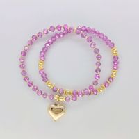 Modern Style Heart Shape Solid Color Glass Knitting Women's Bracelets main image 8