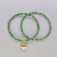 Modern Style Heart Shape Solid Color Glass Knitting Women's Bracelets main image 6