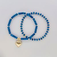 Modern Style Heart Shape Solid Color Glass Knitting Women's Bracelets main image 7