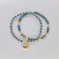 Modern Style Heart Shape Solid Color Glass Knitting Women's Bracelets main image 5