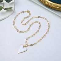 Simple Style Heart Shape Glass Beaded Women's Pendant Necklace sku image 3