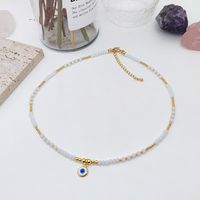 Simple Style Heart Shape Glass Beaded Women's Pendant Necklace sku image 1