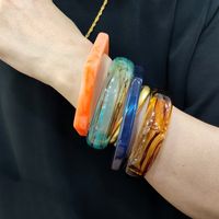 Simple Style Solid Color Plastic Resin Polishing Women's Bangle main image 5