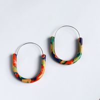 1 Pair Simple Style U Shape Patchwork Plastic Resin Dangling Earrings main image 4