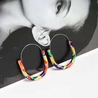 1 Pair Simple Style U Shape Patchwork Plastic Resin Dangling Earrings sku image 4