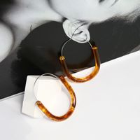 1 Pair Simple Style U Shape Patchwork Plastic Resin Dangling Earrings sku image 1