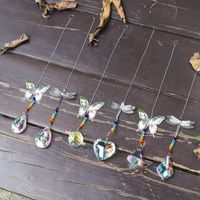 Pastoral Heart Shape Butterfly Artificial Crystal Pendant main image 1