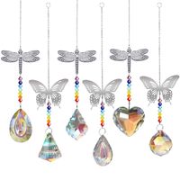 Pastoral Heart Shape Butterfly Artificial Crystal Pendant main image 4