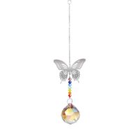 Pastoral Heart Shape Butterfly Artificial Crystal Pendant main image 3