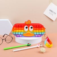 Cute Duck Silicone Student Stationery Pen Case sku image 1