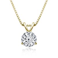 Simple Style Round Sterling Silver Inlay Moissanite Pendant Necklace sku image 2