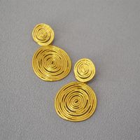 1 Pair Retro Round Plating Copper Drop Earrings main image 2