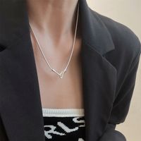 Simple Style Solid Color Sterling Silver Chain Necklace main image 3