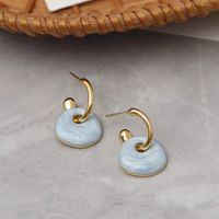 1 Pair Retro Round Enamel Copper Drop Earrings main image 1