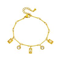 Élégant Style Simple Style Coréen Géométrique Acier Au Titane Placage Incruster Zircon Bracelets main image 5